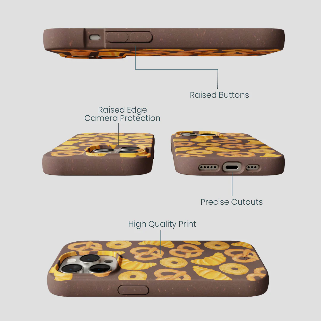 Chocolate Brown Baked Goodies iPhone 14 Pro Case - Image 3