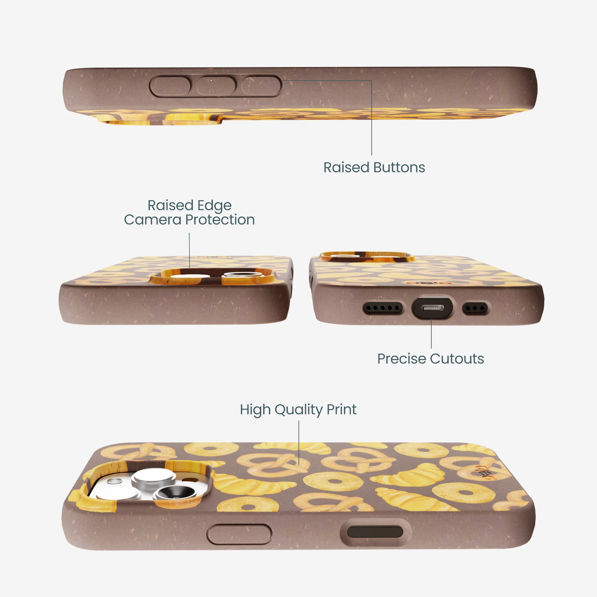 Chocolate Brown Baked Goodies iPhone 16 Pro Max Case - Image 3